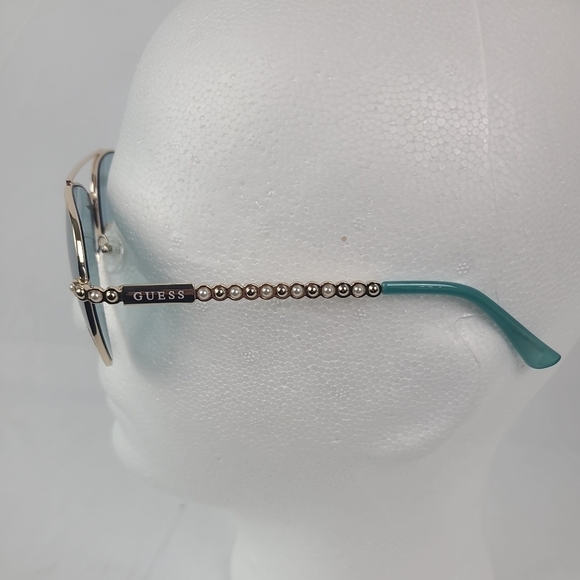 NEW GUESS GF0356 Women's Gold/Blue Pearl Aviator Fashion Sunglasses NWT - Picture 2 of 6